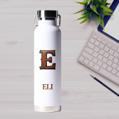 Wasserflasche mit geprägtem Western-Monogramm E au Trinkflasche