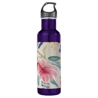 Wasserflasche mit hübschem Wasserfarbdesign Edelstahlflasche