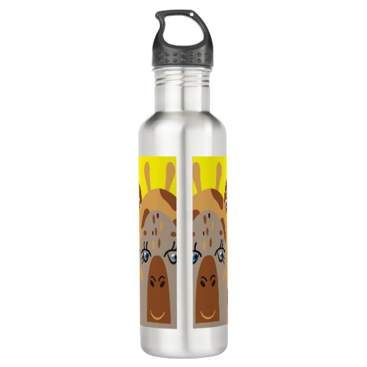 Wasserflasche mit komischer Giraffe Edelstahlflasche (Rückseite)