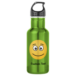 Wasserflasche mit lächelndem Gesicht und offenen A
