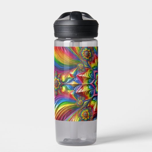 Wasserflasche mit LGBT-Farbgestaltung Trinkflasche (Vorderseite)