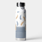 Wasserflasche mit Monogramm- und Feder-Muster Trinkflasche (Links)