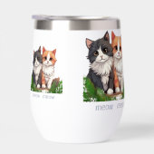 Wasserflasche mit Niedlichen Katzen und Meow (Rechts)