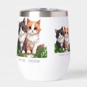 Wasserflasche mit Niedlichen Katzen und Meow (Vorderseite)