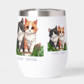 Wasserflasche mit Niedlichen Katzen und Meow (Rückseite)