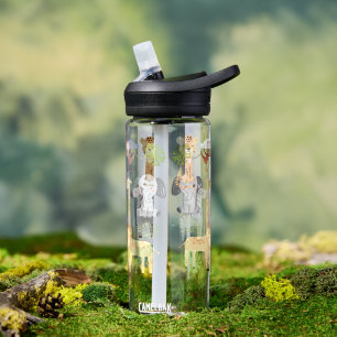 Wasserflasche mit niedlichen Tieren. Trinkflasche