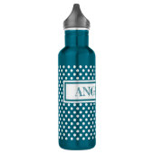 Wasserflasche mit Polka-Punkten und Namensschild Edelstahlflasche (Links)