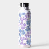 Wasserflasche mit rosa und blauen Blätter Trinkflasche (Links)