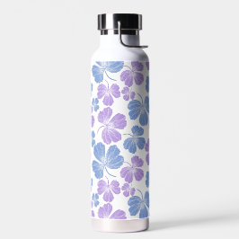 Wasserflasche mit rosa und blauen Blätter Trinkflasche