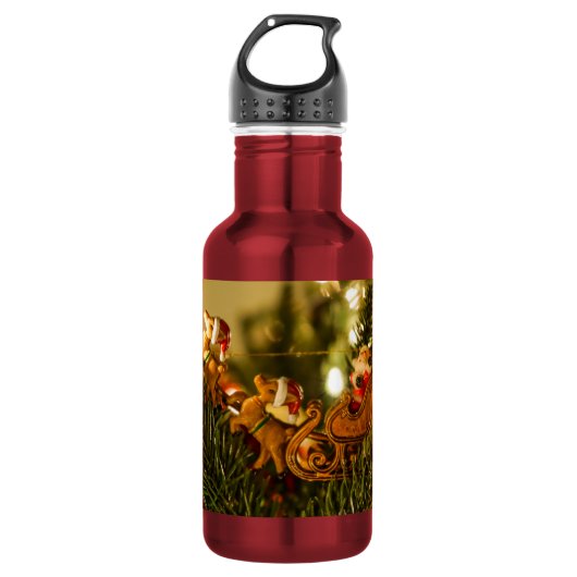 Wasserflasche mit Santa und Rentier (Vorderseite)