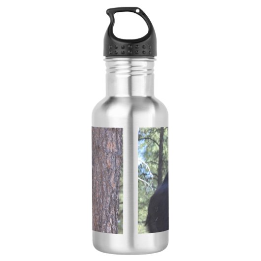 Wasserflasche mit schwarzem Bär (Rückseite)