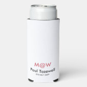 Wasserflasche mit schwarzem kursivem Namen, Telefo Selters Dosenkühler (Seltzer Rückseite)