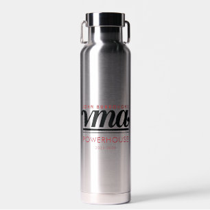 Wasserflasche mit schwarzem kursivem Namen, Telefo Trinkflasche