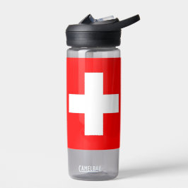 Wasserflasche mit Schweizer Flagge Trinkflasche