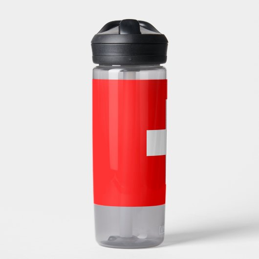 Wasserflasche mit Schweizer Flagge Trinkflasche (Vorderseite)