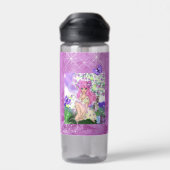 Wasserflasche mit trendy Young Girl mit Butterfl Trinkflasche (Rückseite)