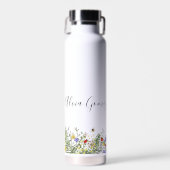 Wasserflasche mit Wasserfarben-Wildblumen-Monogram Trinkflasche (Vorne)