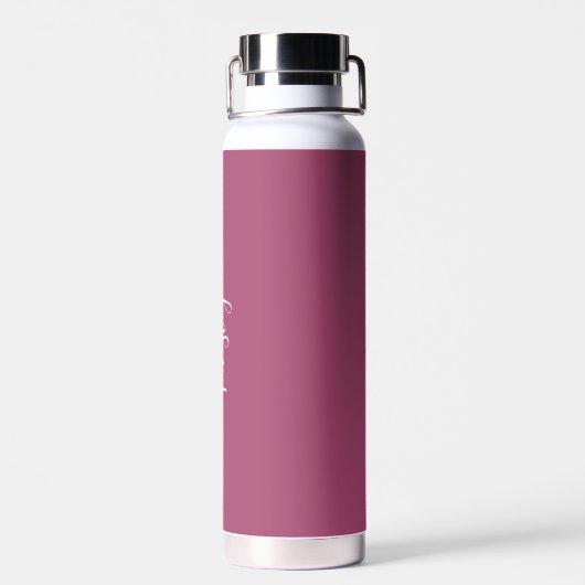 Wasserflasche - Monogramm rosa Marmor Zwei Tone Trinkflasche (Rückseite)