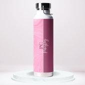 Wasserflasche - Monogramm rosa Marmor Zwei Tone Trinkflasche
