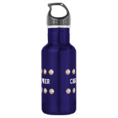 Wasserflasche, Personalisiert, Baseball, blau Trinkflasche (Rückseite)