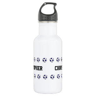 Wasserflasche, Personalisierter Name, Fußball, we Edelstahlflasche