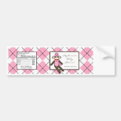 Wasserflasche Pink Raute Socke Affe Autoaufkleber (Vorne)