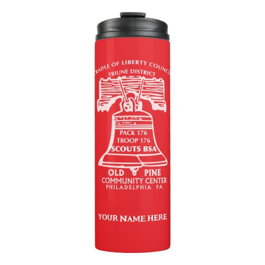 Wasserflasche - Rot (personalisiert) Thermosbecher (Vorderseite)