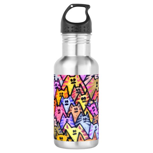 Wasserflasche Stainless 039 - CATS (Vorderseite)