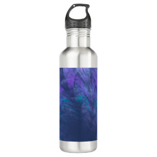 Wasserflasche Transparentes blaues Petals-Fraktal Edelstahlflasche