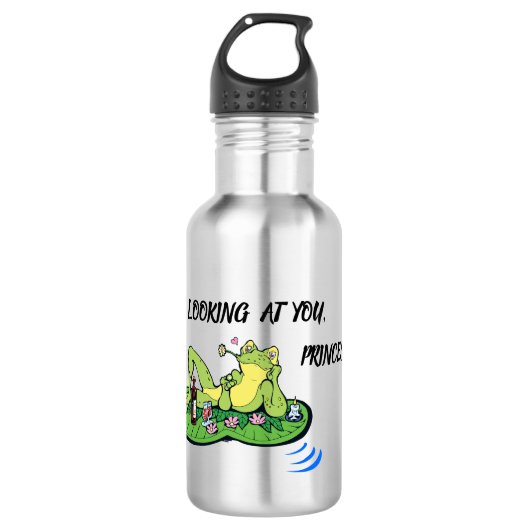 Wasserflasche Valentinstag Sonnige Liebe Kiss Frog (Vorderseite)