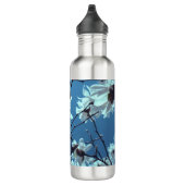 Wasserflasche Weißer Magnolia Blauer Himmel Edelstahlflasche (Rechts)