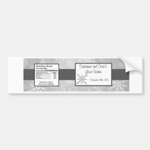 Wasserflaschen-Etikett Grau Schneeflocken Autoaufkleber