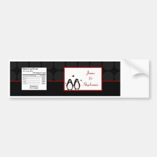 Wasserflaschen-Etikett Pinguin-Liebespaar Partner  Autoaufkleber