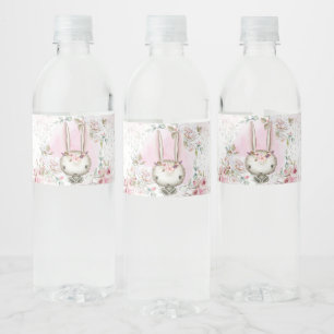 Wasserflaschen-Etiketten für Baby-Party mit Häsche Wasserflaschenetikett