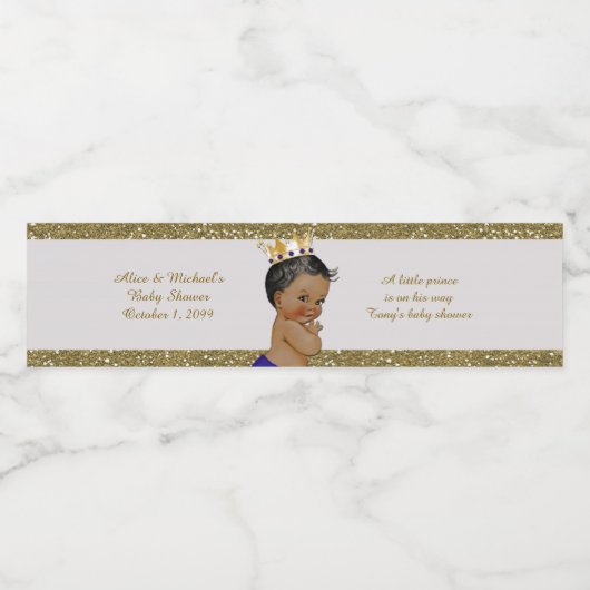 Wasserflaschen-Etiketten, Tony's Babydusche, weiße Wasserflaschenetikett (Einzelnes Label)