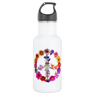 Wasserflaschen-Friedenszeichen der Fotografien der Trinkflasche