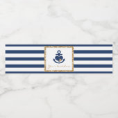 Wasserflaschen für Navy und Gold Wasserflaschenetikett (Einzelnes Label)