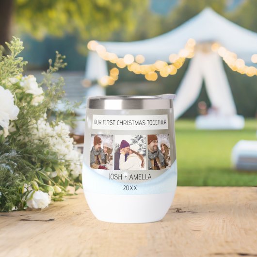 Wasserflaschen-Stil: Stemless Wine Tumbler, (Hochzeit)