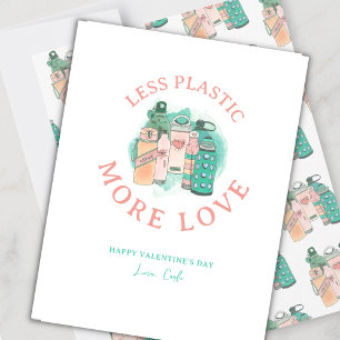 Wasserflaschen Umweltfreundliches Valentin Feiertagskarte