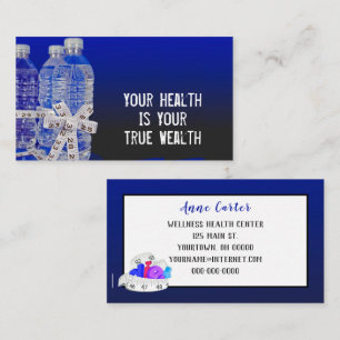 Wasserflaschen und Bänder-Messbow-Visitenkarte Visitenkarte