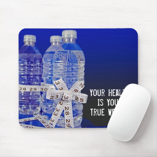 Wasserflaschen und Bandmessschaufel Mousepad (Mit Mouse)