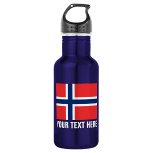 Wasserflaschen unter norwegischer Flagge für Norw Edelstahlflasche