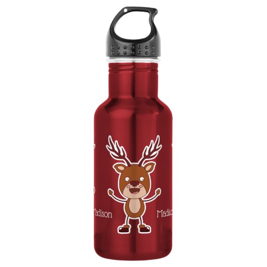 Wasserflaschen von Funny Reindeer individuelle Nam Edelstahlflasche (Vorderseite)