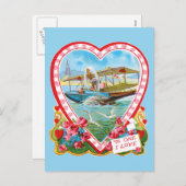 Wasserflugbahn Valentine Feiertagspostkarte (Vorne/Hinten)