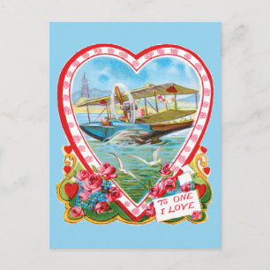 Wasserflugbahn Valentine Feiertagspostkarte