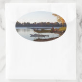 Wasserflugzeug am See Ovaler Aufkleber (Tasche)