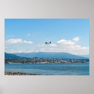 Wasserflugzeug-Start über die Bucht von Vancouver Poster