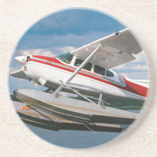 Wasserflugzeug startet, Victoriafälle, Simbabwe Sandstein Untersetzer