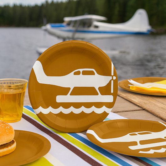 Wasserflugzeuge Schild Pappteller