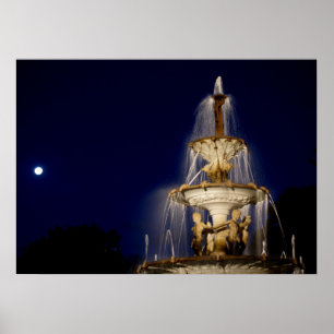 Wasserfontänen Landschaft Städtische Landschaft Poster